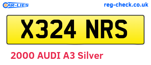 X324NRS are the vehicle registration plates.