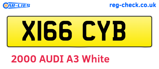 X166CYB are the vehicle registration plates.