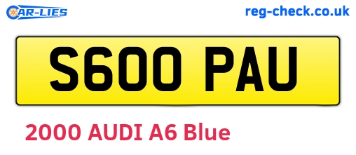 S600PAU are the vehicle registration plates.