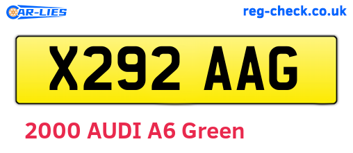 X292AAG are the vehicle registration plates.