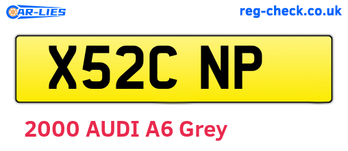 X52CNP are the vehicle registration plates.