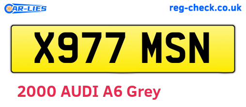 X977MSN are the vehicle registration plates.