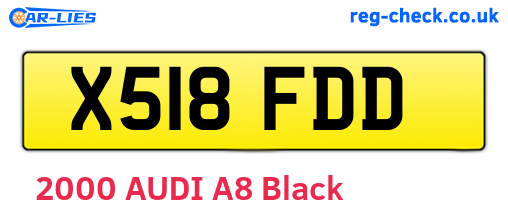 X518FDD are the vehicle registration plates.