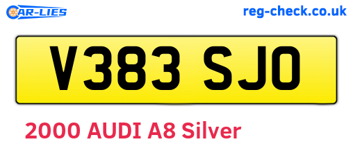 V383SJO are the vehicle registration plates.