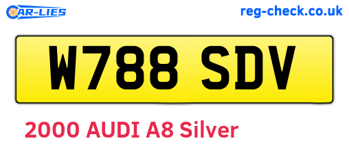 W788SDV are the vehicle registration plates.