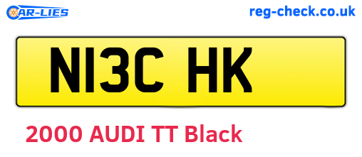 N13CHK are the vehicle registration plates.