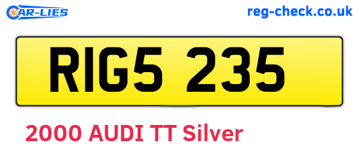 RIG5235 are the vehicle registration plates.
