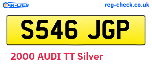 S546JGP are the vehicle registration plates.