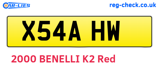 X54AHW are the vehicle registration plates.