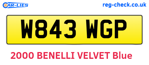 W843WGP are the vehicle registration plates.