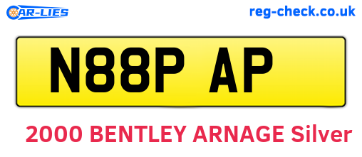 N88PAP are the vehicle registration plates.
