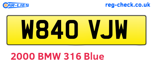 W840VJW are the vehicle registration plates.