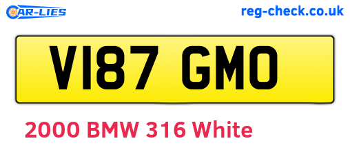 V187GMO are the vehicle registration plates.
