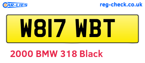 W817WBT are the vehicle registration plates.