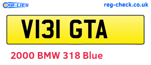 V131GTA are the vehicle registration plates.