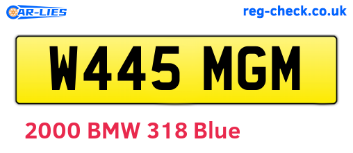 W445MGM are the vehicle registration plates.