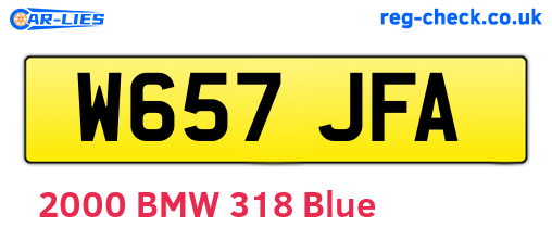 W657JFA are the vehicle registration plates.