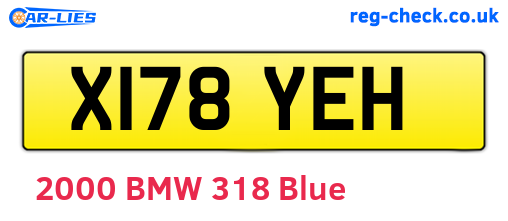 X178YEH are the vehicle registration plates.