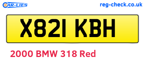 X821KBH are the vehicle registration plates.