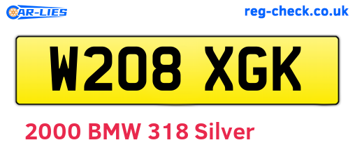 W208XGK are the vehicle registration plates.