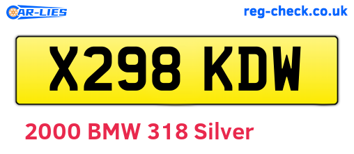 X298KDW are the vehicle registration plates.