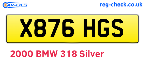 X876HGS are the vehicle registration plates.