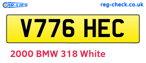 V776HEC are the vehicle registration plates.