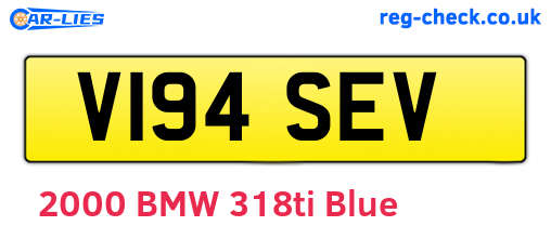 V194SEV are the vehicle registration plates.