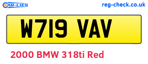 W719VAV are the vehicle registration plates.