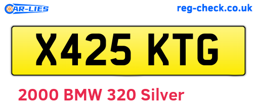 X425KTG are the vehicle registration plates.