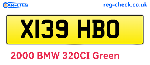 X139HBO are the vehicle registration plates.
