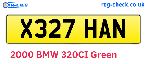 X327HAN are the vehicle registration plates.