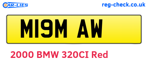 M19MAW are the vehicle registration plates.