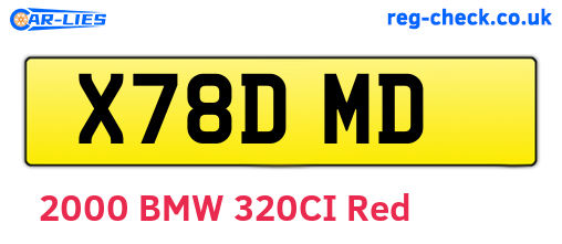 X78DMD are the vehicle registration plates.