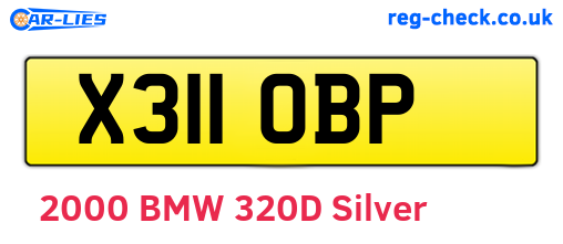 X311OBP are the vehicle registration plates.