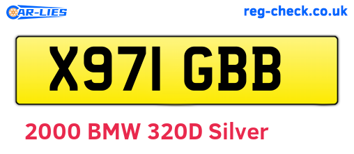 X971GBB are the vehicle registration plates.