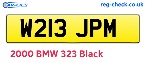 W213JPM are the vehicle registration plates.