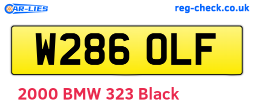 W286OLF are the vehicle registration plates.