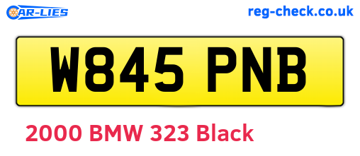 W845PNB are the vehicle registration plates.