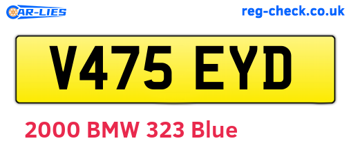 V475EYD are the vehicle registration plates.