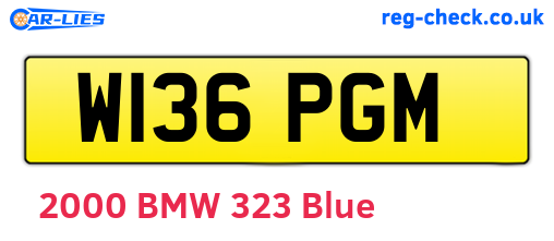 W136PGM are the vehicle registration plates.