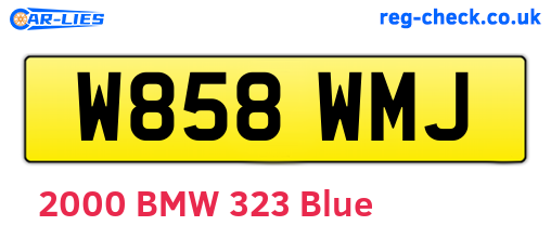W858WMJ are the vehicle registration plates.