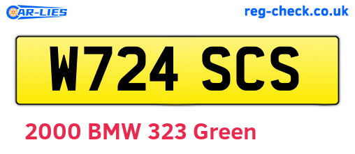 W724SCS are the vehicle registration plates.