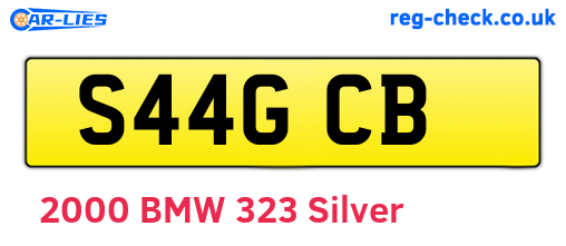 S44GCB are the vehicle registration plates.