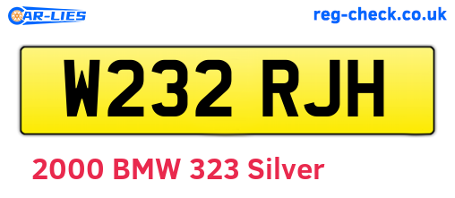 W232RJH are the vehicle registration plates.