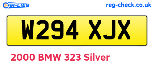 W294XJX are the vehicle registration plates.