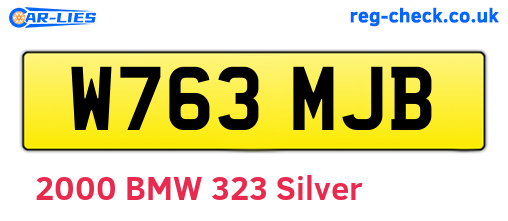 W763MJB are the vehicle registration plates.