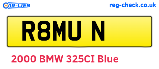 R8MUN are the vehicle registration plates.