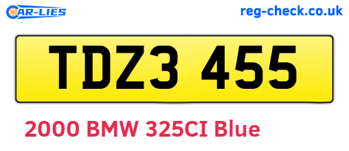 TDZ3455 are the vehicle registration plates.