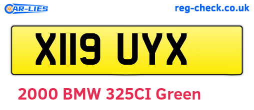 X119UYX are the vehicle registration plates.